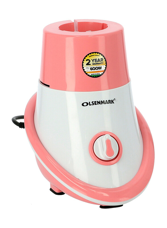 

Olsenmark 2-in-1 Multi-Functional Mixer Grinder, 600W, OMSB2218, Pink/White