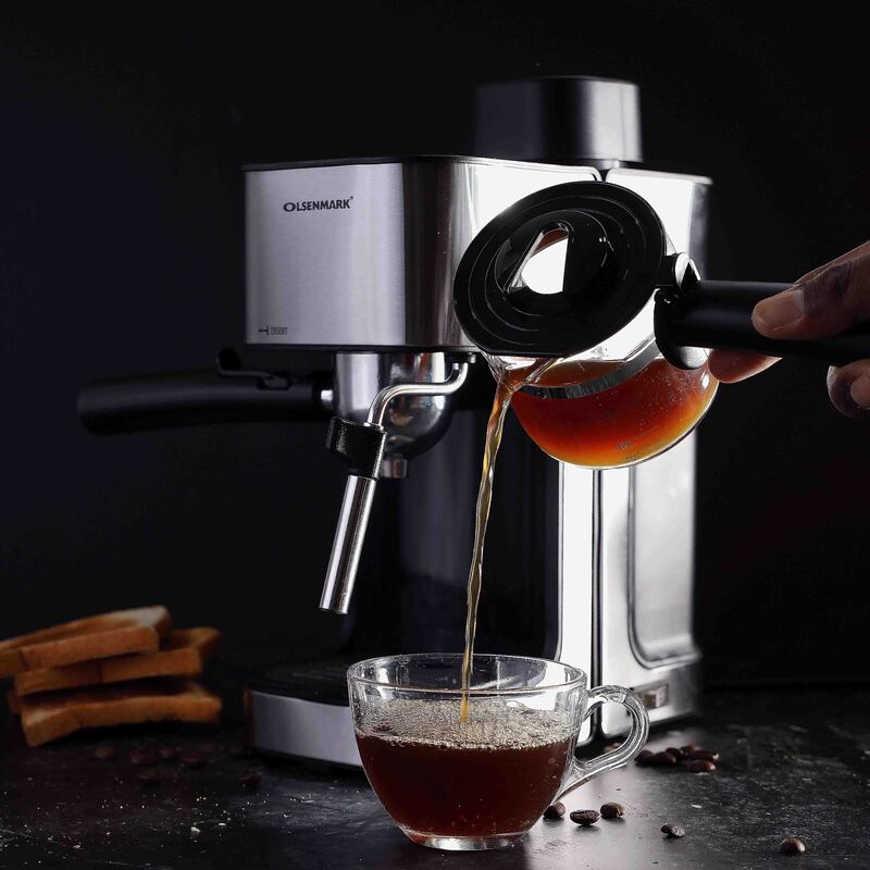 اولسن مارك ماكينة صنع القهوة كابتشينو متعددة الوظائف 240 مل, OMCM2342, فضي/أسود