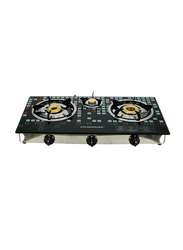 Olsenmark Triple Burner Gas Stove with Auto Ignition, OMK2224, Black/Silver