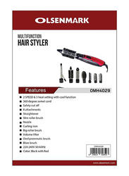 Olsenmark 9-in-1 Multi Function Hair Styler, OMH4029, Black/Red