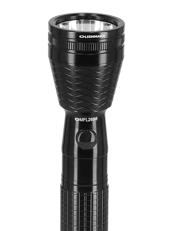 Olsenmark 3 In 1 Water Proof LED Flashlight, 268mm, OMFL2698, Black