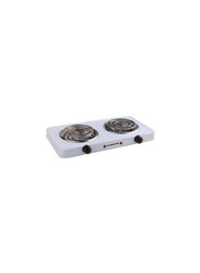 Olsenmark Double Burner Spiral Hot Electric Plate, 1000W, OMHP2244, White