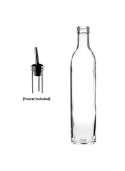 Artis UK 250ml Square Oil Bottle with Pourer, Clear