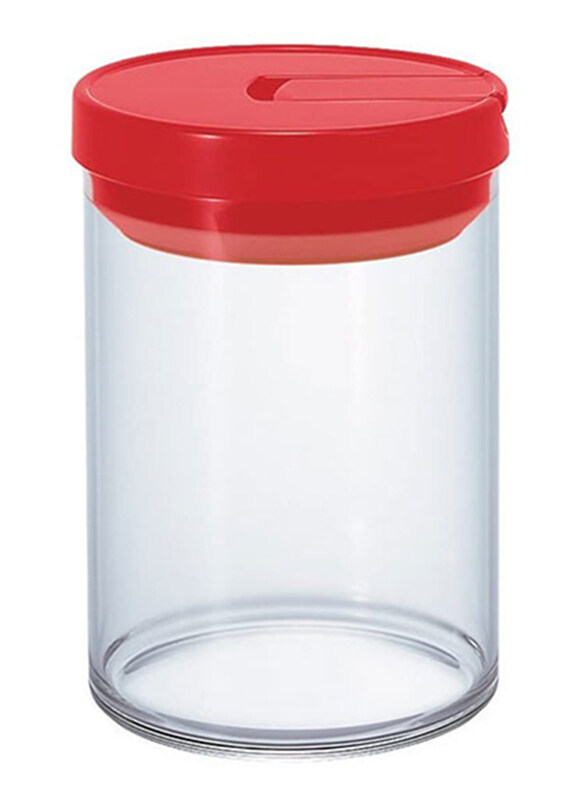 

Hario 800ml Glass Canister with Plastic Lid, MCN-200R, Red/Clear