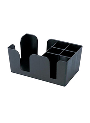 American Metalcraft BAR6 Plastic Bar Organizer with 6 Compartments, 9.5 x 5.75 inch, Black