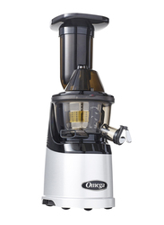 Omega Mega Mouth Vertical Low-Speed Juicer, 240W, MMV702, Silver