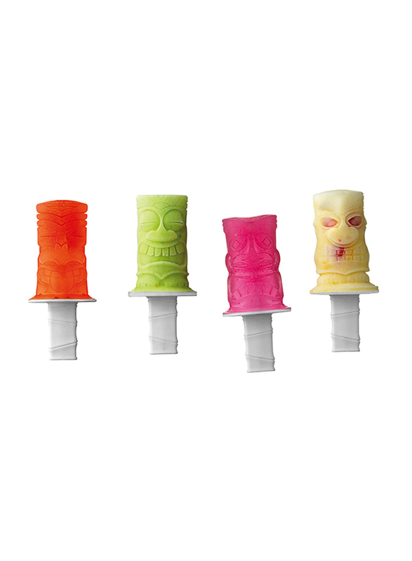 Tovolo 4-Piece Silicone Tiki Ice Pop Molds, Green