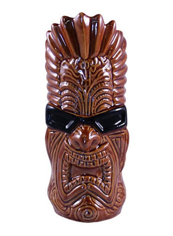 

Artis UK 2-Piece 20oz Tikinator Tiki Mug, Brown/Black