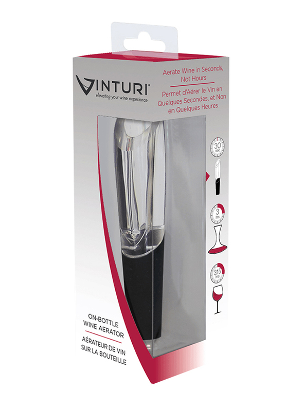 Vinturi V9060 On-Bottle Wine Aerator, Black/Silver