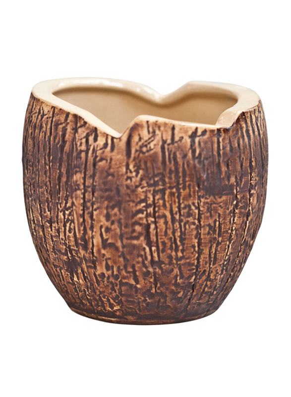 Artis UK 19.75oz Ceramic Coconut Tiki Mug, Brown