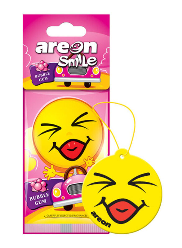 

Areon Smile Bubble Gum Car Air Freshener, Yellow