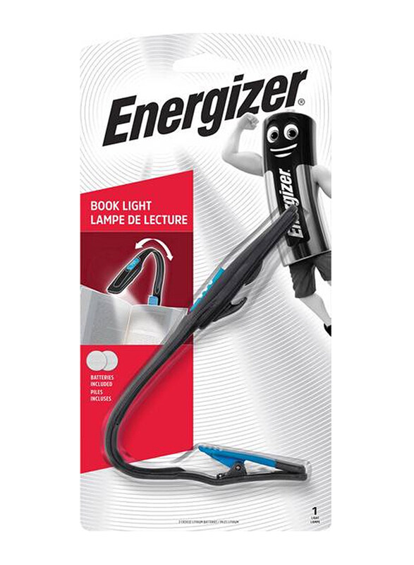 

Energizer S5248 Clip on LED Book Light for Reading in Bed, Books and Kindles, 25 Hour Run Time Batteries, Black