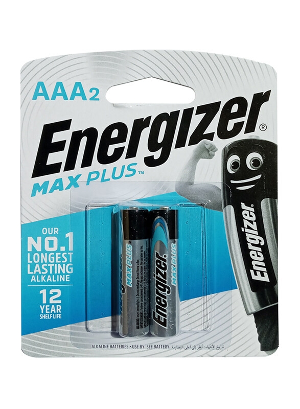 

Energizer Max Plus 1.5V AAA Alkaline Batteries for Power Demanding Devices, EP92BP2T, 2 Pieces, Multicolour