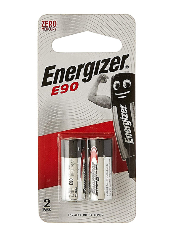 

Energizer SBS 1.5V N Alkaline Batteries, E90 BP2, 2 Pieces, Silver/Black