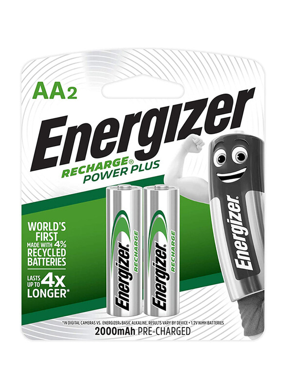 

Energizer Recharge AA Rechargeable Batteries, 2 Pieces, Silver