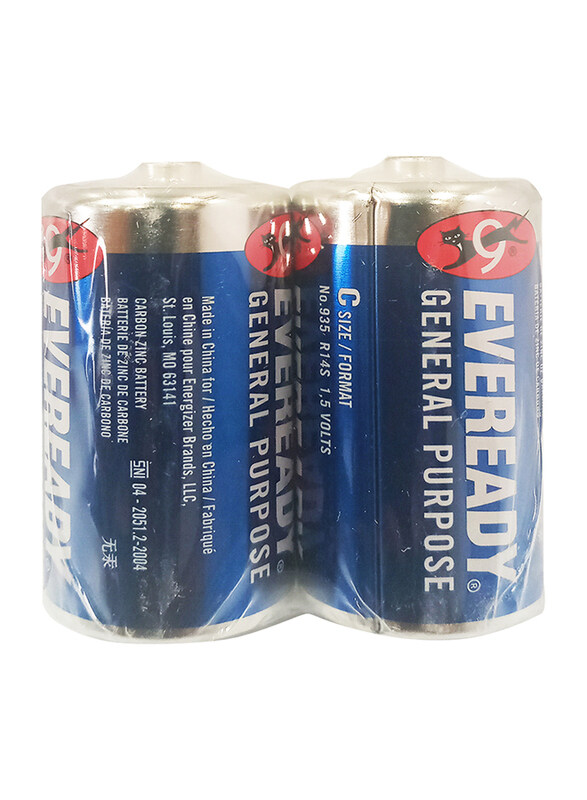 

Eveready D Zinc Batteries, 2 Pieces, Blue