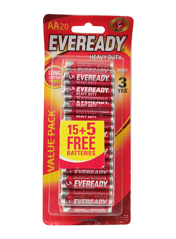 

Eveready AA Zinc Batteries, 20 Pieces, Black