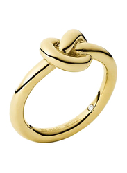 Michael Kors Steel Knot Fashion Ring for Women, Gold, US 5.5