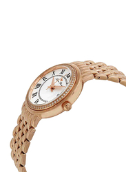 Lucien Piccard Fantasia Analog Watch for Women with Stainless Steel Band, Water Resistant, LP-16540, Rose Gold-White