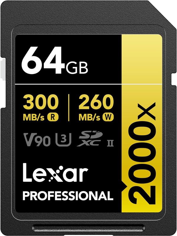 LEXAR PROFESSIONAL 64GB 2000X SDHC UHS-II CARDS