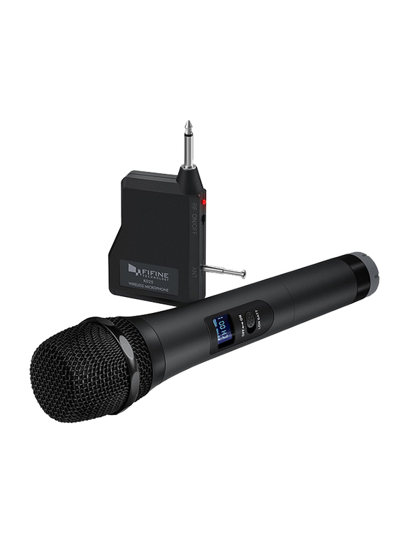 Fifine K025 Technology Wireless Microphone for Karaoke Nights and House Parties to Have Fun Over the Mixer, PA System, Speakers, Black