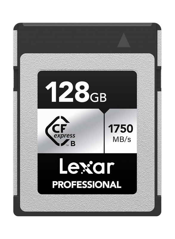 

Lexar 128GB Professional Type B Silver Series CFexpress Card, Grey
