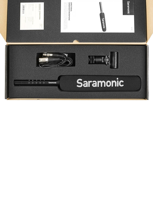 ميكروفون SR-TM7 مكثف على شكل شوتغان ببث مباشر واسع النطاق XLR من سارامونيك ، أسود
