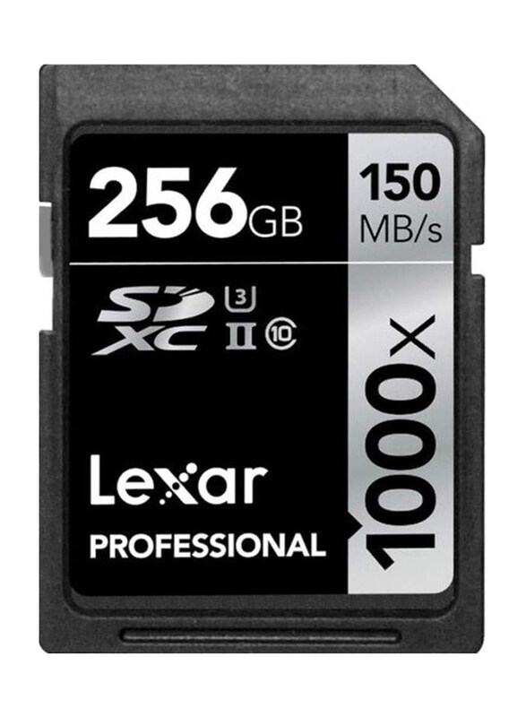 

Lexar 256GB SDXC Class 10 UHS-II U3 Memory Card, LSD256CRBEU1000, Black