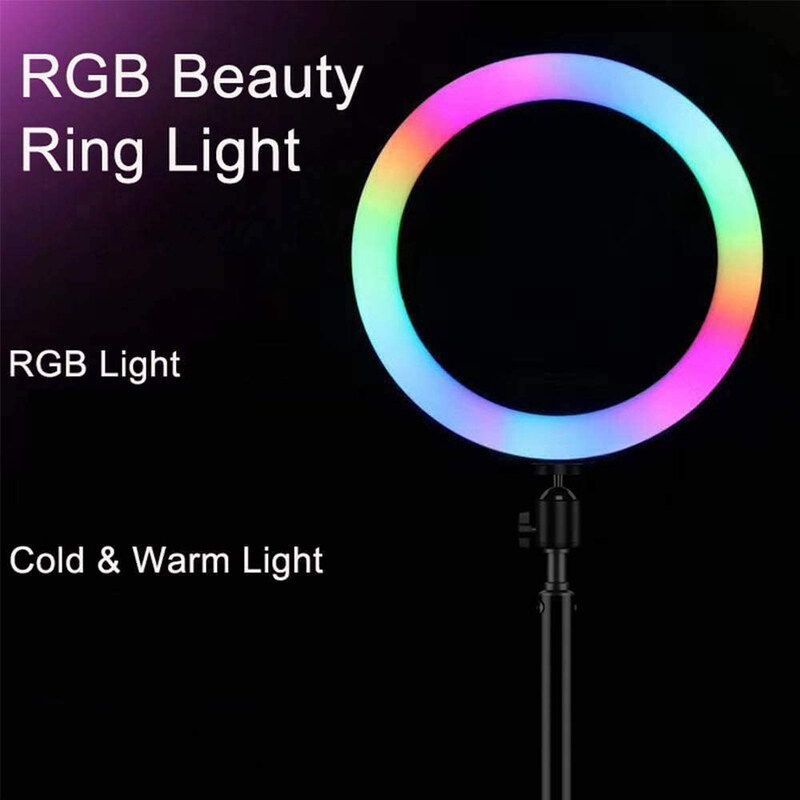 Promage 18 Inch RGB Ring Light, for Apple Phone/Pad/Camera with Carrying Bag, with Stand, White