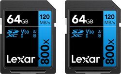 LEXAR PROFESSIONAL 64GB 800X PRO SDXC UHS-I CARDS, UP TO 150MB/S READ 45MB/S WRITE C10 V30 U3