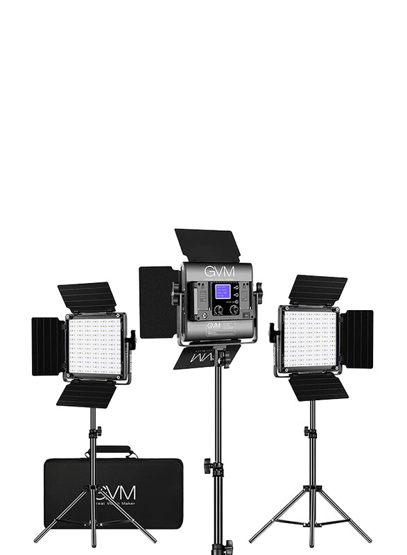

Generic GVM 800D-RGB LED Studio 3-Video Light Kit, Black