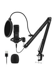 Promage 192KHz/24BIT USB Microphone Kit for Game, Stream, Podcast, Recording Music, Voice Over, Black