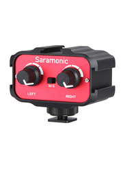 محول صوتي سلبي ثنائي القناة من سارامونيك SR-AX100 لكاميرات DSLR، أحمر