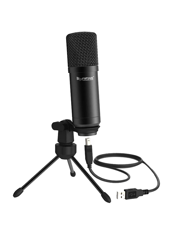 Fifine K730 USB Desktop Microphone for Recording Podcasting Condenser Microphone, Black
