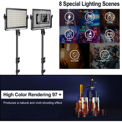 GVM RGB LED Studio Video Bi-Color 2-Panel Light Kit, 1000D-2L, Black