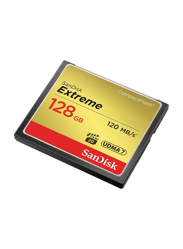 

Sandisk 128GB Extreme UDMA7 CompactFlash Card, Black/Gold