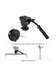 Promage Video Camera Tripod, Action Fluid Drag Pan Head Hydraulic Panoramic Photographic Head, DS008H, Black