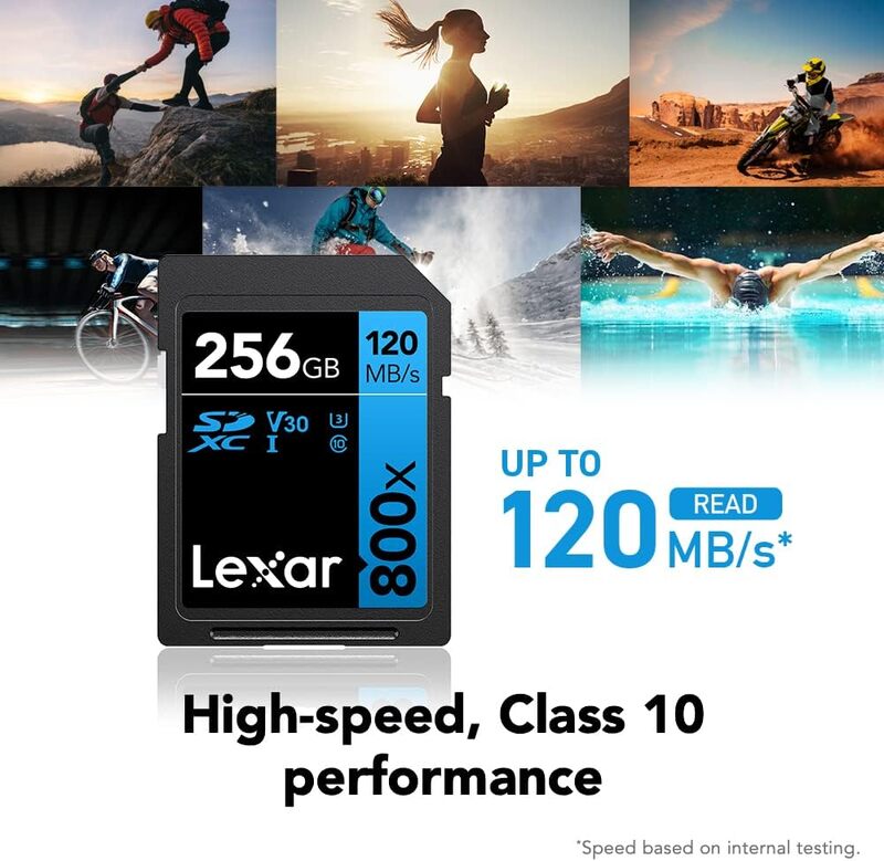 LEXAR PROFESSIONAL 256GB 800X PRO SDXC UHS-I CARDS, UP TO 150MB/S READ 45MB/S WRITE C10 V30 U3