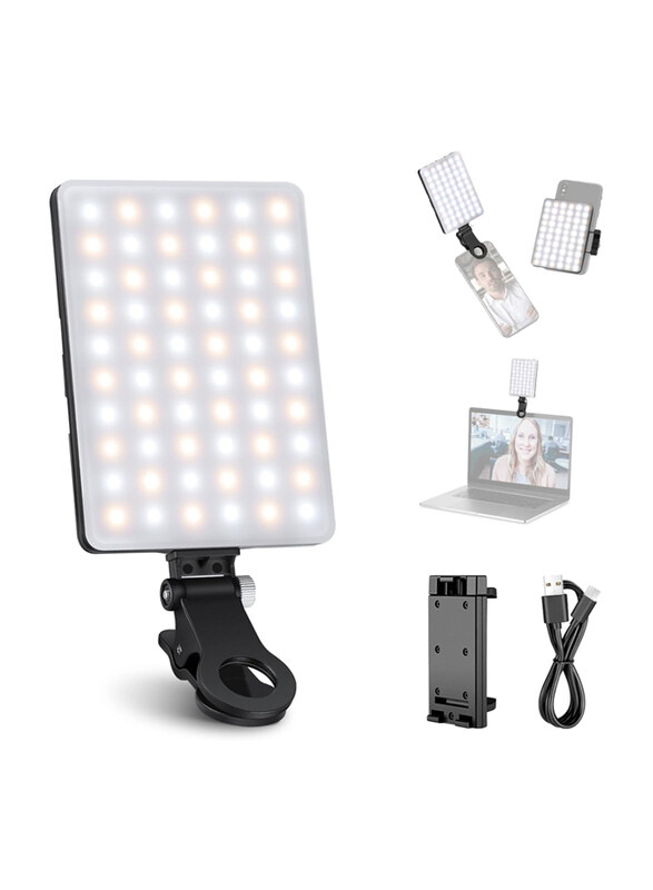 

Neewer LED Selfie Light with Front & Back Phone Clip, Black