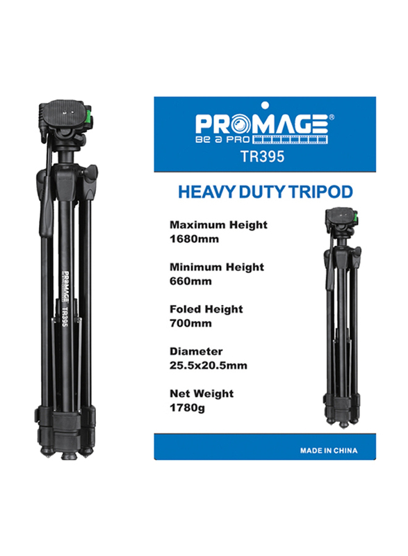 Promage TR395 Heavy Weight Tripod for Camera, Black
