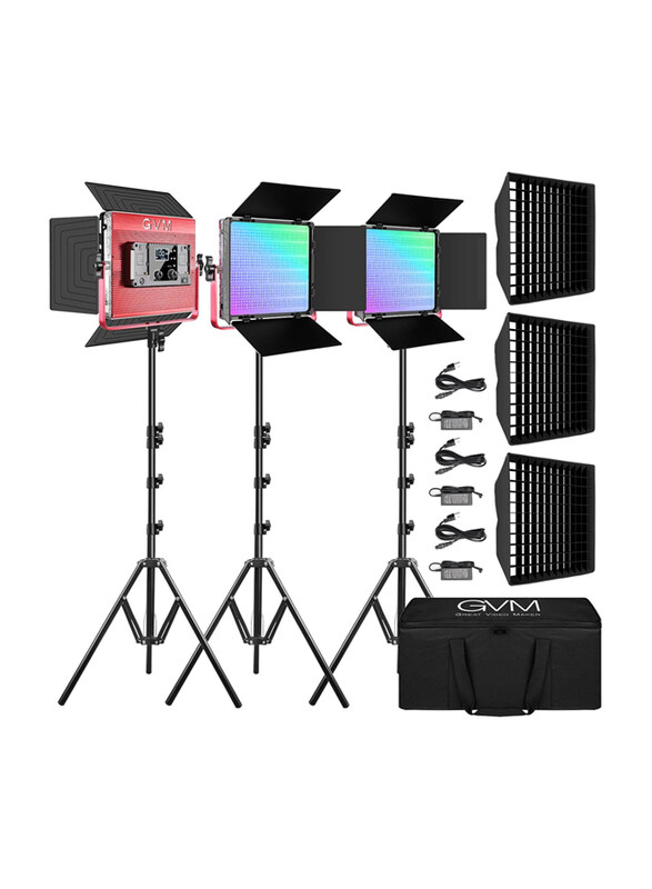 

Generic GVM 1200D Pro RGB LED Video Light with 3 Softboxes, Black