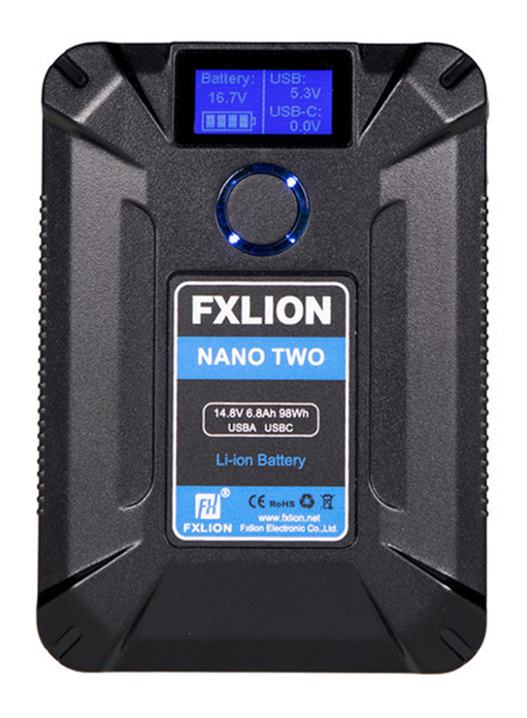Fxlion Nano Two 14.8V 98Wh Ultra-Compact V-Mount Battery, Black