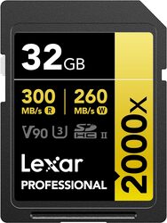 LEXAR PROFESSIONAL 32GB 2000X SDHC UHS-II CARDS