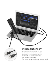 Fifine K730 USB Desktop Microphone for Recording Podcasting Condenser Microphone, Black