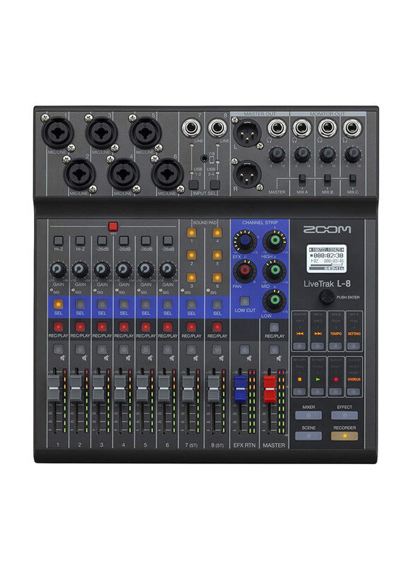 

Zoom LiveTrak L-8 Podcast Digital Mixer and Recorder, Black