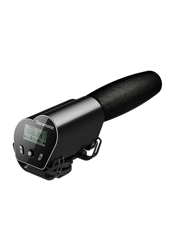 مسجل صوت من طراز سارامونيك VMIC لميكروفون بشكل شوتغان مع Micro SDHC مدمج لكاميرات DSLRs و بدون مراة وكاميرات الفيديو ، أسود