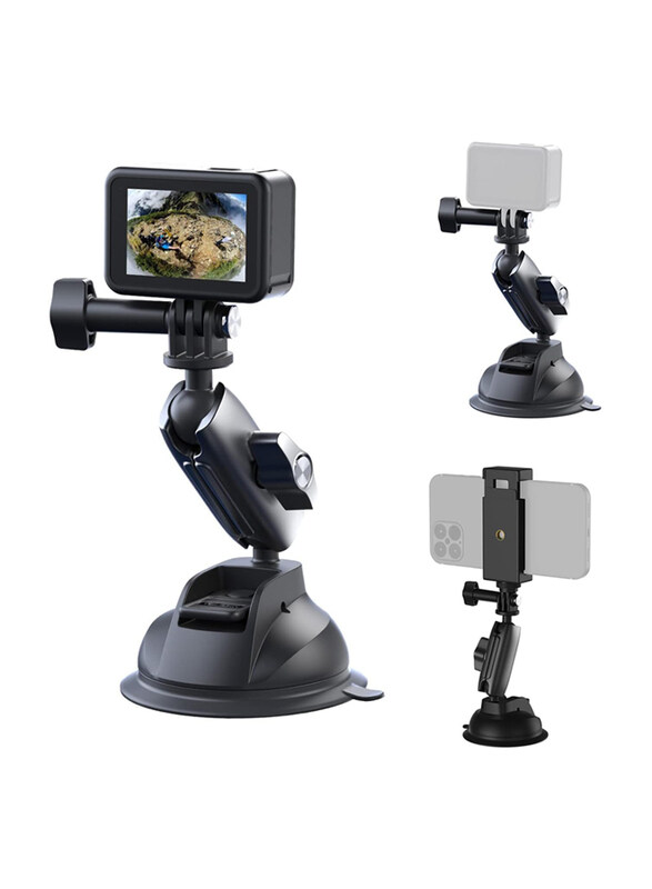 

Generic Telesin Action Camera Universal Suction Cup Mount for GoPro, Insta360, DJI Osmo Action, Osmo Pocket and Mobile Phone, Black