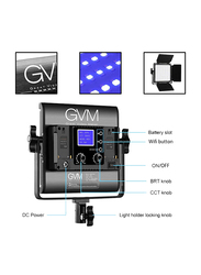 GVM 800D-RGB LED Studio 3-Video Light Kit, Black