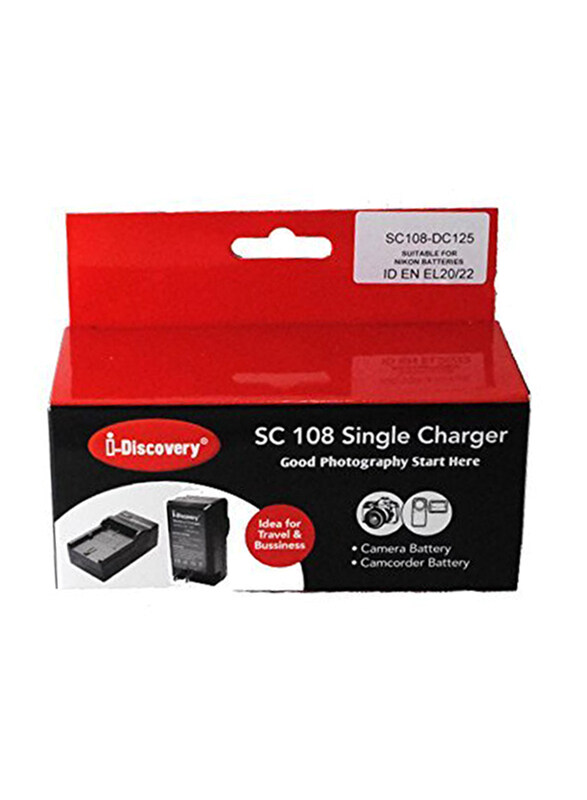 

I-Discovery SC-108 Battery Charger for Nikon EN-EL 20 and EN-EL 22 for EN-EL 20/EN-EL 21/J1 MH-27, Black
