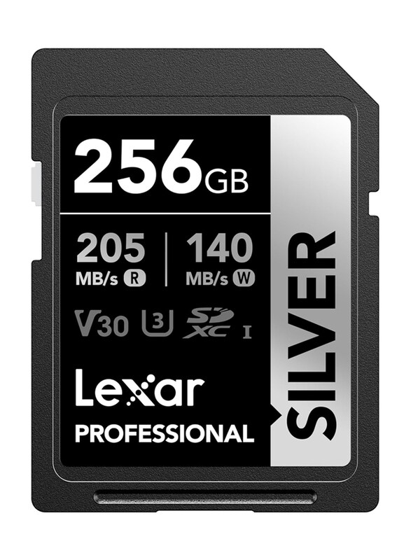 

Lexar 256GB Professional SDXC Memory Card, LSDSILV256G-BNNNU, Black